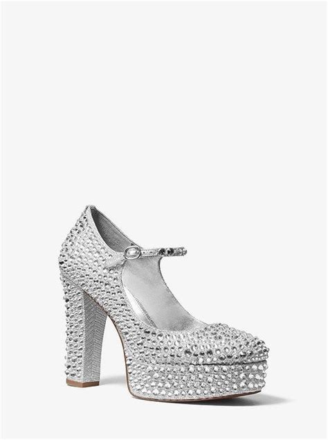 Michael Kors Fallon Rhinestone Mary Jane platform heels